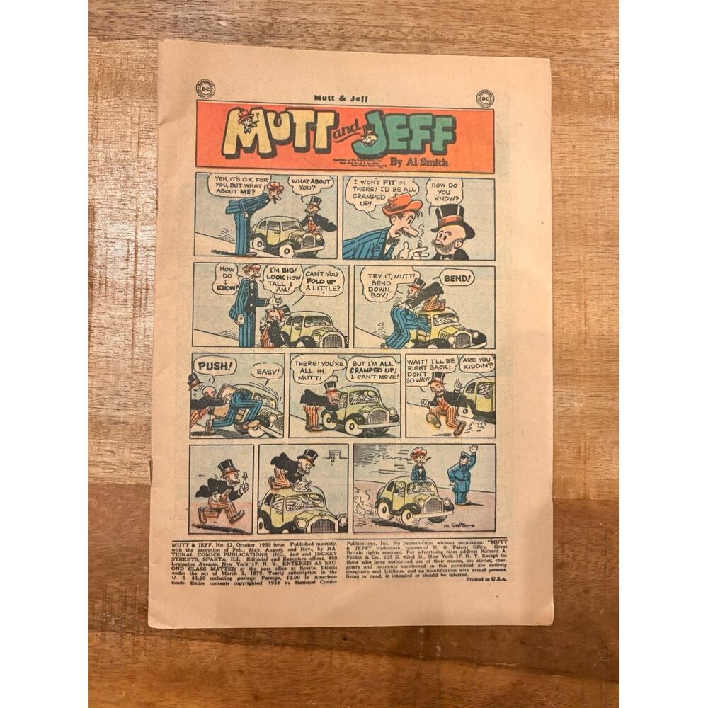 Mutt &Jeff Dc Comic Book Number 82 October 1955 Issue